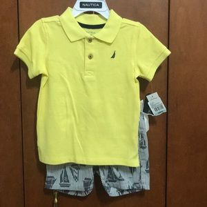 Nautical toddler polo and shorts set